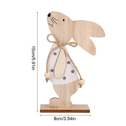 Ostern-Kaninchen-Ornament aus Holz, niedlicher stehender Hase für Frühling, Ostern, Zuhause, Tischdekoration, Party, DIY, Basteln, Kinder, Gastgeschenke, Geschenk 2025,