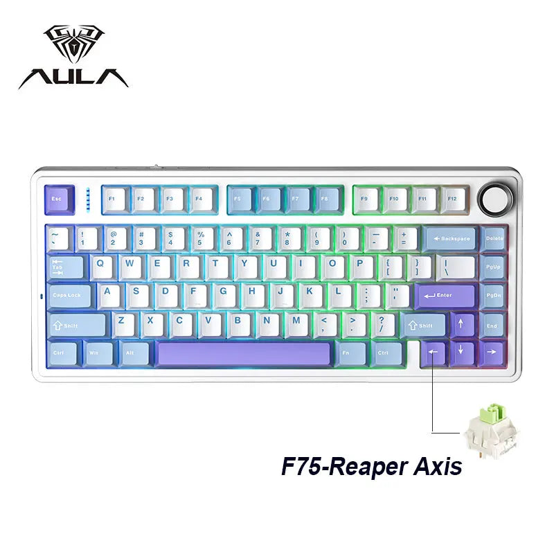 Aula f75 2,4g drahtlose/Bluetooth/kabel gebundene Gaming mechanische Tastatur RGB angepasst Layout OEM Profil Dichtung struktur