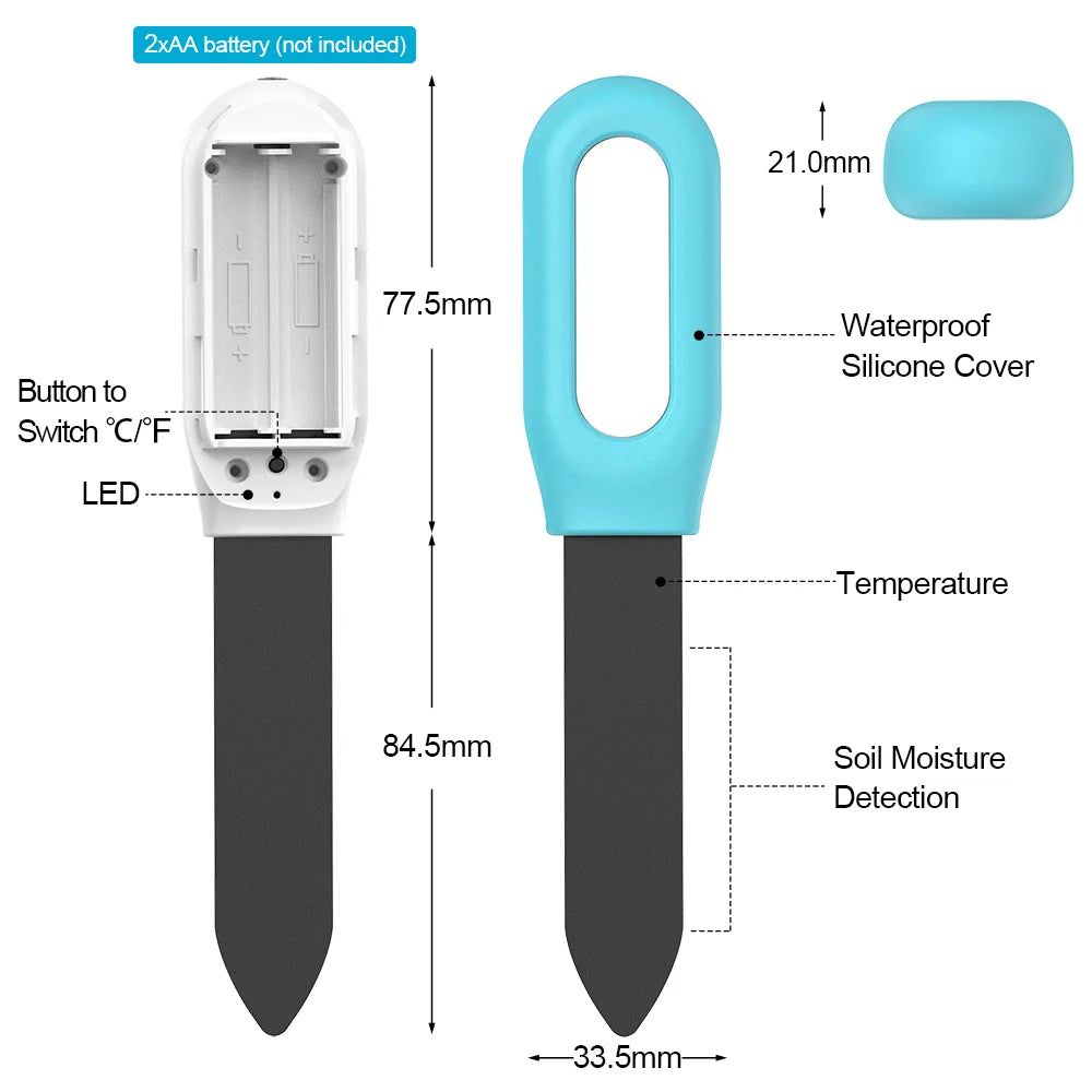 Tuya Zigbee Bodensensor Feuchtigkeit Temperatur Feuchtigkeitsdetektor Smart Life Home Assistant Echtzeitmonitor für Pflanzengarten - NVTS Solutions