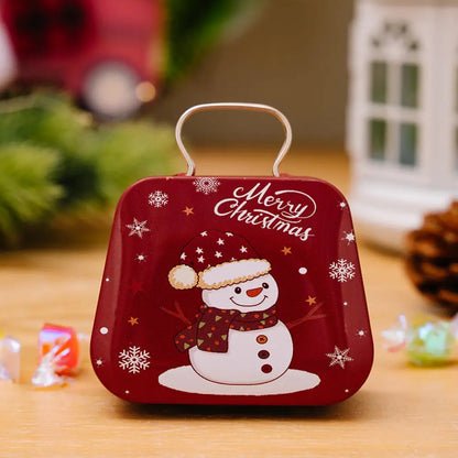 Weihnachts dekoration Metall box Handtasche Form Zinn Glas Schmuck Aufbewahrung koffer Kinder Geschenk kann Aufbewahrung boxen xms Party Dekore