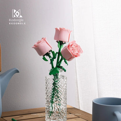 Valentinstag Rose Bausteine unsterblicher Blumenstrauß Puzzle Puzzleteile Spielzeug Spielzeug Geschenk Dekorationen