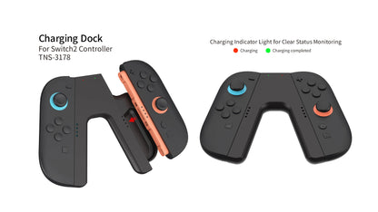 Ladegriff für NS Switch 2 Joy-Con Controller, tragbarer Griff, Ladestation für NS Switch 2 Gaming-Zubehör