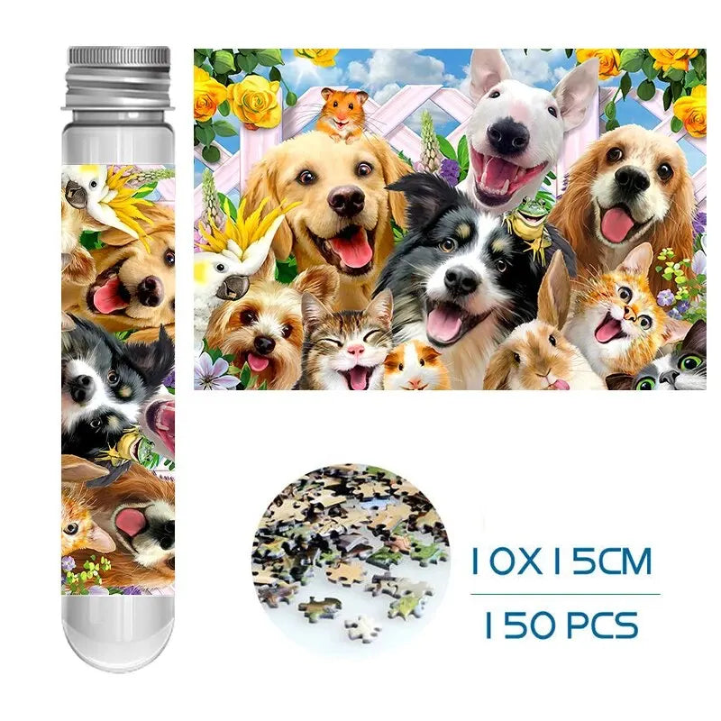 MaxRenard Puzzle Mini Teile 150 Stück Reagenzglas Lernspielzeug Familienspiel Tragbares Freizeitspielzeug