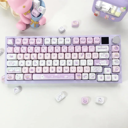 Neue 95 Tasten Dessert Cat Theme Tastenkappen MOA Profil PBT Tastenkappen Kit für 61/64/68/84/75/87 Tasten GMK67 mechanische Gaming-Tastatur