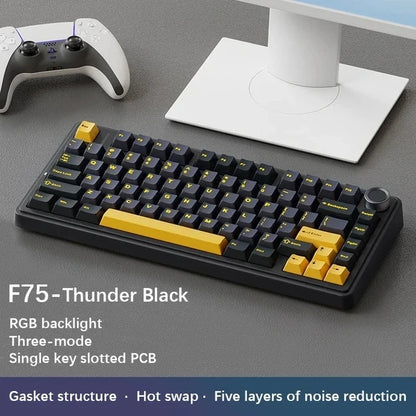 Aula f75 2,4g drahtlose/Bluetooth/kabel gebundene Gaming mechanische Tastatur RGB angepasst Layout OEM Profil Dichtung struktur