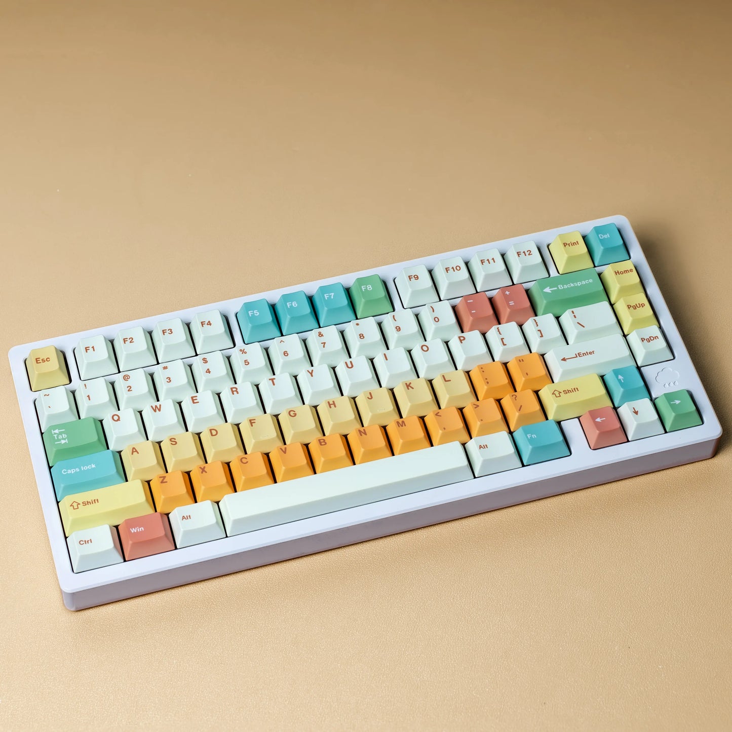 PBT Cherry Keycaps Candy House Deutsch Spanisch Französisch Koreanisch Russisch Keycap Dye Sub für mechanische Tastatur Gaming RS6 V75X