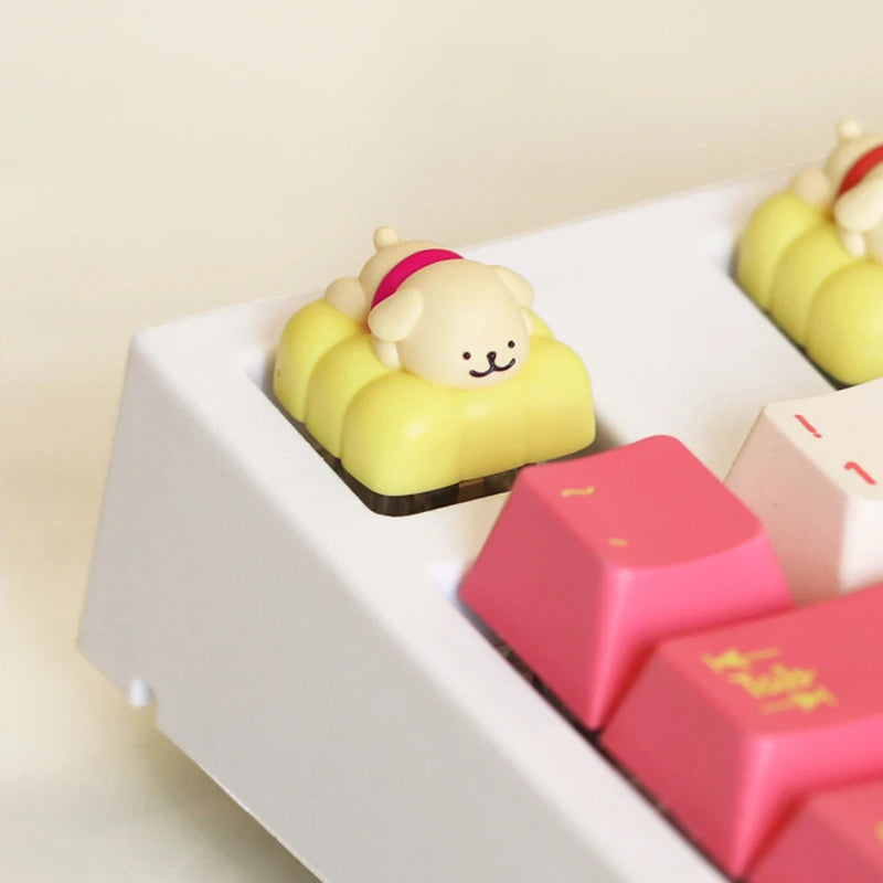 Malteser Hund Tastenkappe aus Kunstharz, niedlich, 3D-handgefertigt, personalisierbar, Kawaii-Handwerker-Tastenkappe für mechanische Tastatur, Gaming-Zubehör