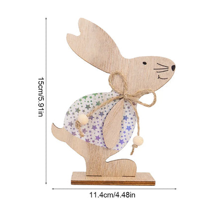 Ostern-Kaninchen-Ornament aus Holz, niedlicher stehender Hase für Frühling, Ostern, Zuhause, Tischdekoration, Party, DIY, Basteln, Kinder, Gastgeschenke, Geschenk 2025,