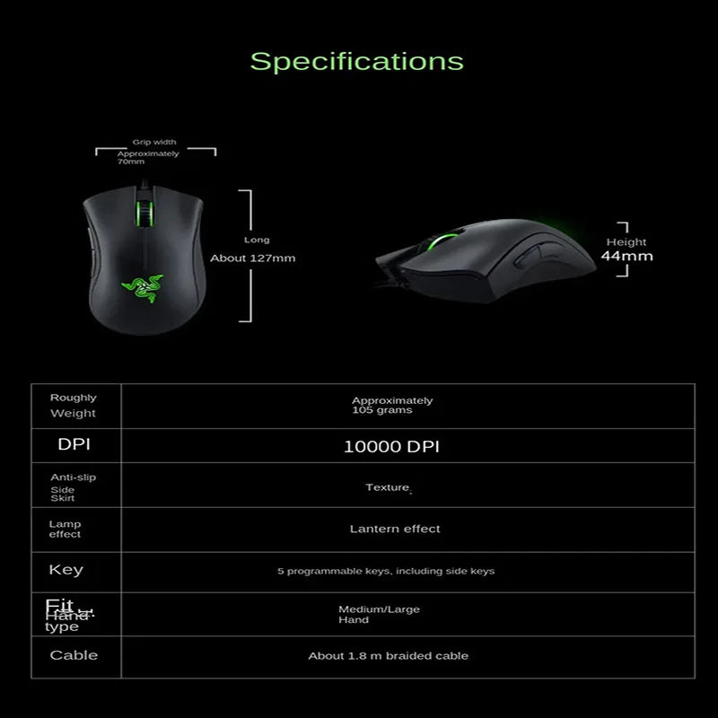 Razer Deathadder Viper Standard Edition 6400 Kabelgebundene Gaming-Maus Neue E-Sports LOL