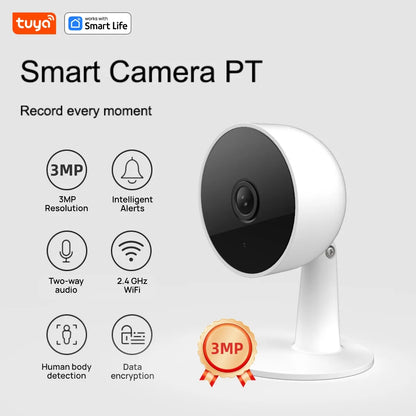 Tuya Smart 3MP HD Indoor-Überwachungskamera für Babys/ältere/Haustiere/Kinder, mit Echtzeit-APP-Alarm, 2-Wege-Audio, Erkennung menschlicher Körper - NVTS Solutions