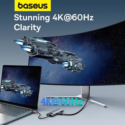 Baseus 7-in-1 gen 2 usb c hub 4k @ 60hz hdmi 3 * usb 3,0 pd 100w typ c port sd/tf kartenleser für macbook ipad m2 m1 dampf deck