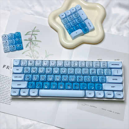 Crystal Foundation Tastenkappen Tastatur HOA Profil Tastenkappen Benutzerdefinierte mechanische Gaming-Tastatur Tastenkappen-Set für Büro-Tastenkappe PBT