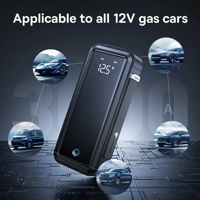 Baseus 3000a Starthilfe Super kondensator Autobatterie starter Not verstärker Batterie loses Sicherheits auto Start gerät