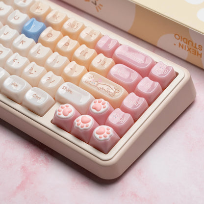 148 Tasten MAO Profil Pink Cat PBT Tastenkappen Zoll Dye Sub Tastenkappen für 61/87/104 Cherry MX Switch Gaming mechanische Tastatur