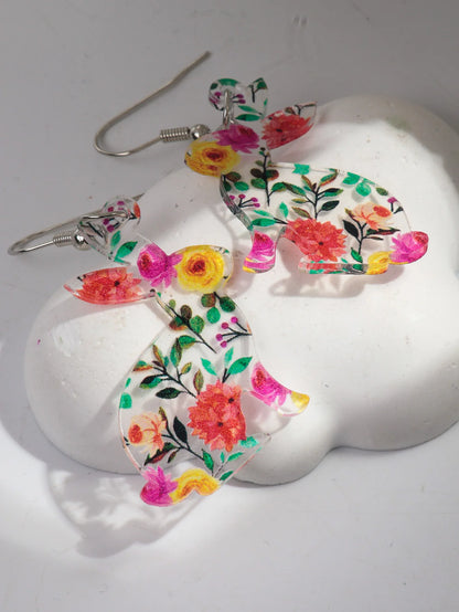 Ostern Bunte Transparente Kaninchen Anhänger Ohrringe für Frauen Mädchen Schöne Tier Kaninchen Druck Tropfen Ohrringe Schmuck Party Geschenke