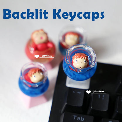 Persönlichkeit Mechanische Gaming Tastatur Tastenkappe Für Esc Cartoon Aquarium Modellierung Backlit Tastenkappen R4 Einzelne Handgemachte DIY Schlüssel Kappe
