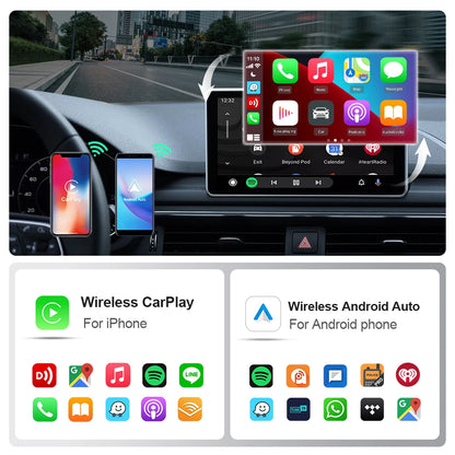 EKIY Drahtlose CarPlay Dongle Drahtlose Android Auto Adapter 2in1 Auto Intelligente Systeme AI Smart Box Für Auto Mit Wired CarPlay