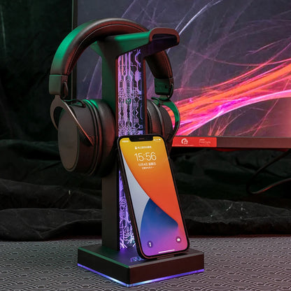 RGB Gaming Kopfhörer ständer Dual USB Port 3,5mm Audio Port 10 Lichteffekte Desktop Gaming Headset Halter Kleiderbügel für Gamer PC