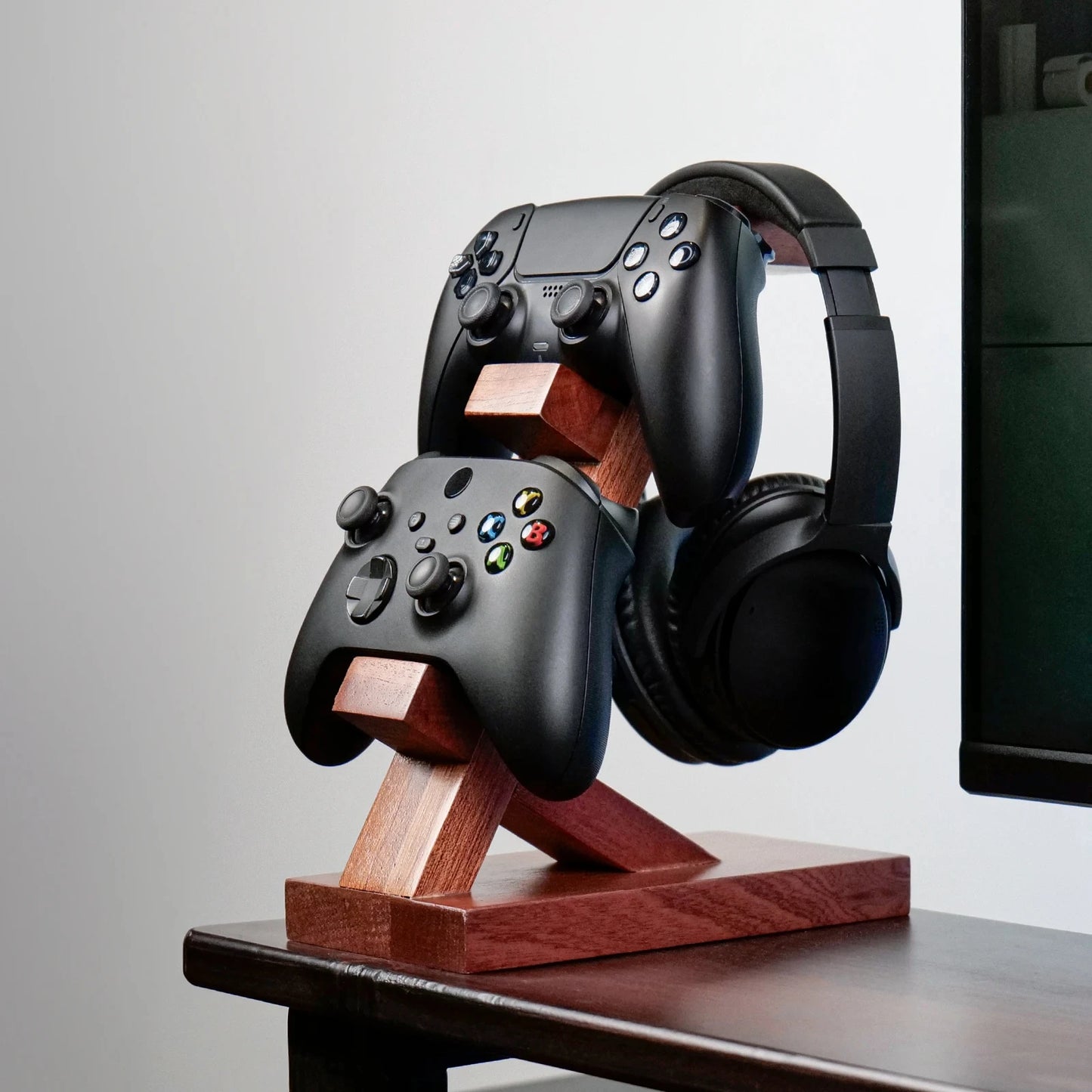 Kopfhörerständer aus Holz, Gaming-Headset-Halter für Schreibtisch-Display, Gaming-Zubehör, Geschenk für Airpods, PS5, Xbox