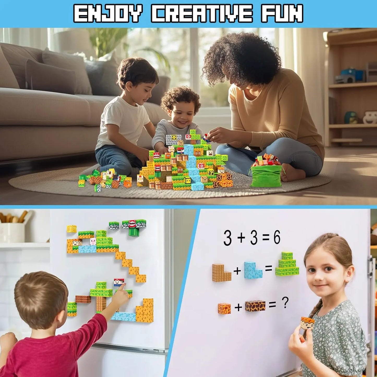 Magnetische Bausteine Mine World Cube Magnet World Set für Kid Age DIY Modell Kinder Stem Bestes Montessori Sinnesspielzeug