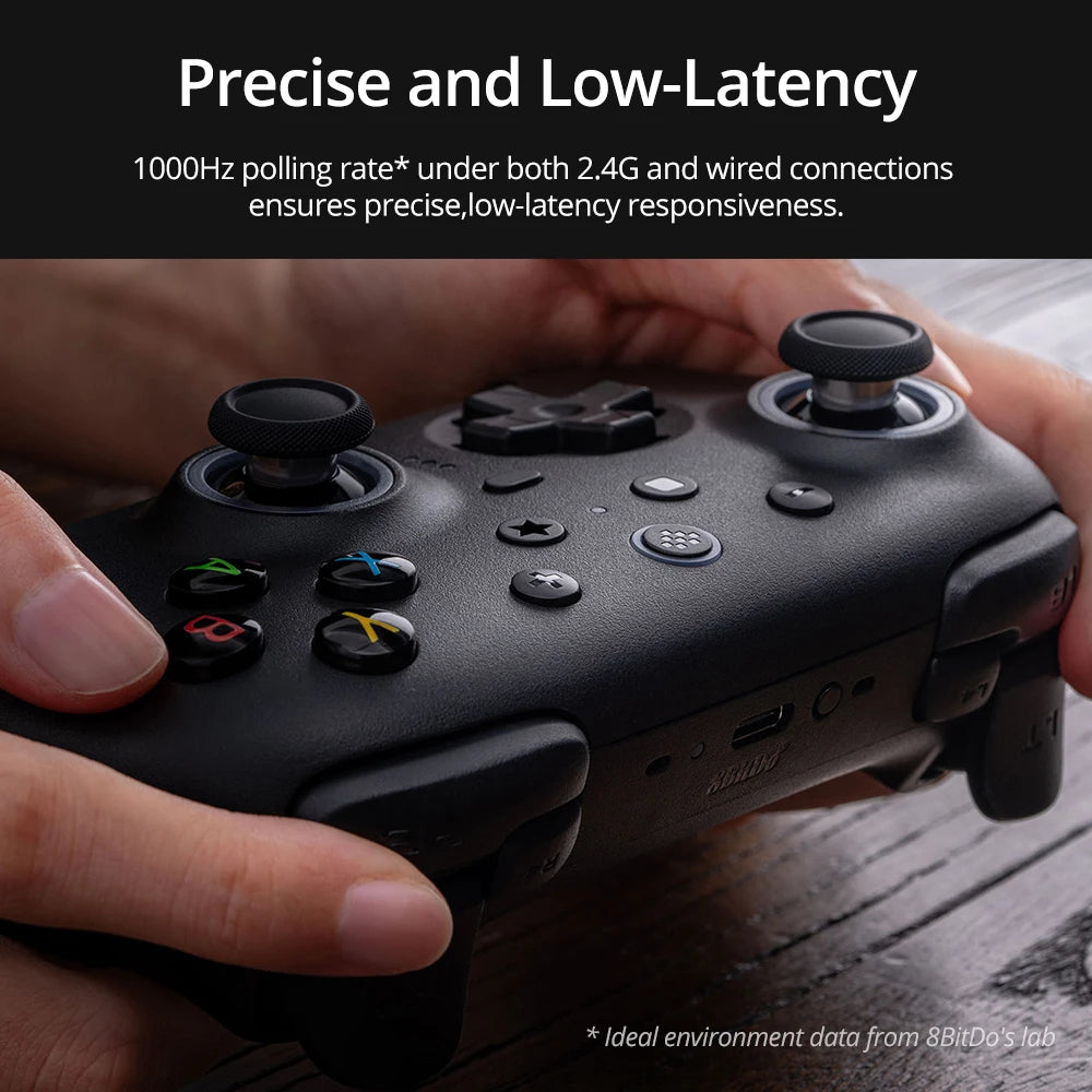 8BitDo Ultimate 2 Wireless Gaming Controller für PC und Android mit TMR-Joysticks, umschaltbaren Auslöser, Bewegungssteuerung, 8 Geschwindigkeiten