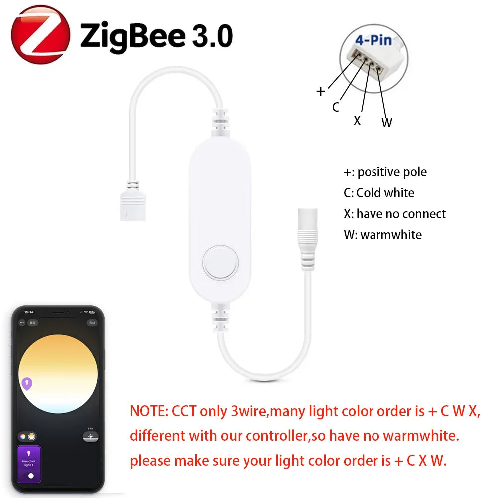 Zigbee 3.0 Smart LED Controller DC5V 12V 24V Dimmer Einfarbig CCT RGB RGBW RGBCCT LED Streifen für Tuya Alexa SmartThings 2mqtt - NVTS Solutions