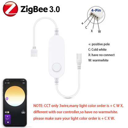Zigbee 3.0 Smart LED Controller DC5V 12V 24V Dimmer Einfarbig CCT RGB RGBW RGBCCT LED Streifen für Tuya Alexa SmartThings 2mqtt - NVTS Solutions