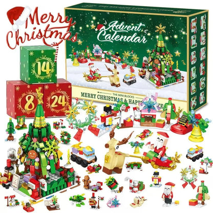 Weihnachten Adventskalender Geschenkbox DIY Weihnachtszug Jesus Ziegel Spielzeug 24 Tage Countdown Kalender Box Überraschung Weihnachtsgeschenk