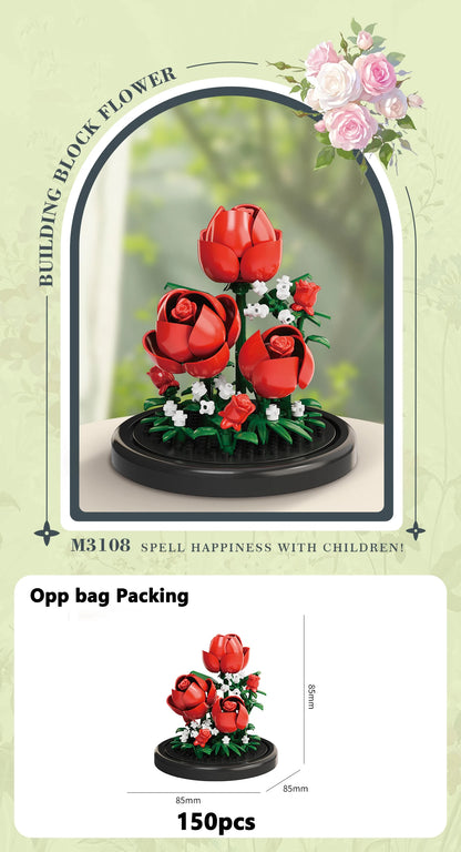 Klemmbaustein Blumen