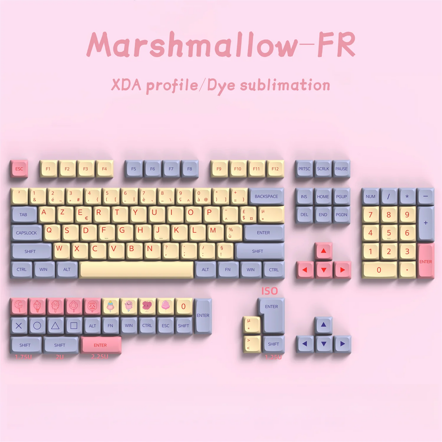 Französisch fr keycaps pbt xda keycap für cherry mx switch gaming mechanische tastatur gmk67 farbstoff sub key caps iso azerty layout