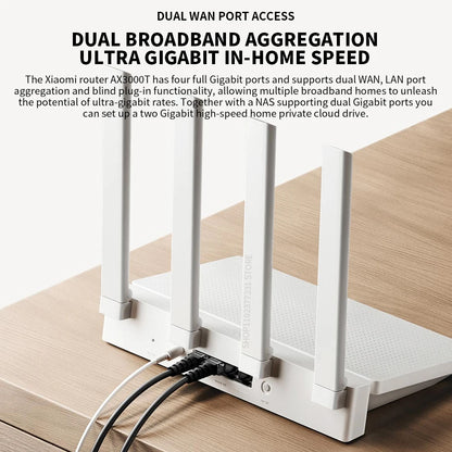 Neue Xiaomi Router AX3000T IPTV Mesh Netzwerk Gigabit Ethernet Ports Gaming Beschleuniger Repeater Modem Signal Verstärker CN