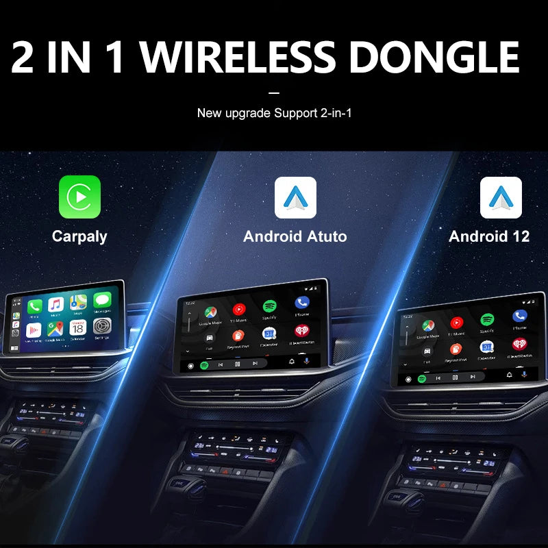 Drahtlose CarPlay Android Auto 2in1 AI Smart Box Mini Auto Spielen Adapter Apple Carplay Drahtlose Android Auto Bluetooth für Das Auto