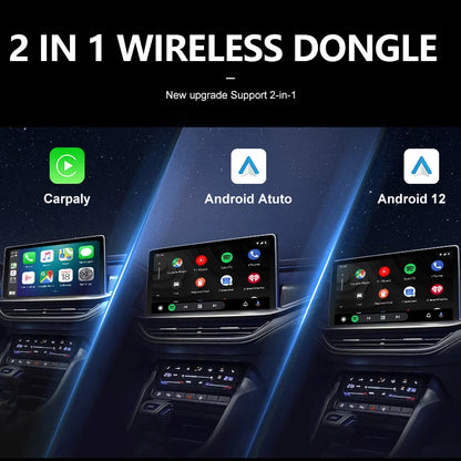Drahtlose CarPlay Android Auto 2in1 AI Smart Box Mini Auto Spielen Adapter Apple Carplay Drahtlose Android Auto Bluetooth für Das Auto