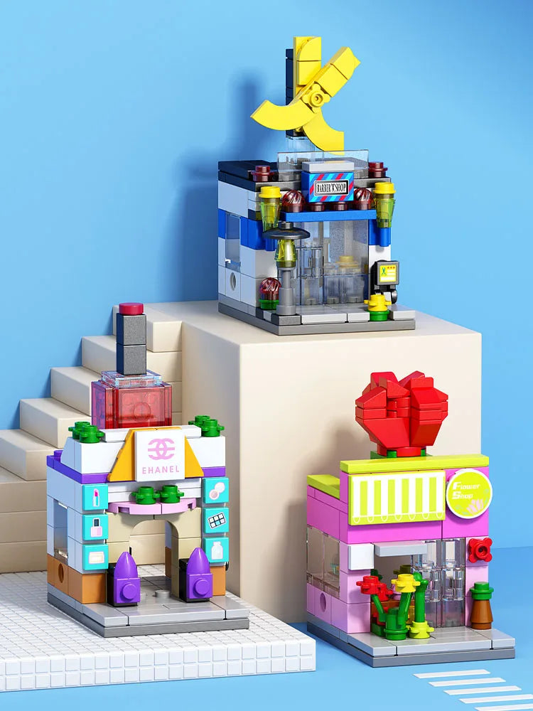 Modulare Mini-Stores Serie | Architektur Baustein-Kollektion für Stadt-Dioramen - NVTS Solutions