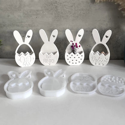 Osterhase Ei Blumenkorb Silikonform DIY Wandbehang Anhänger, Harz/Glaster Gießen Dekor Urlaub Zuhause Bastelbedarf