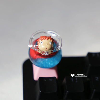 Persönlichkeit Mechanische Gaming Tastatur Tastenkappe Für Esc Cartoon Aquarium Modellierung Backlit Tastenkappen R4 Einzelne Handgemachte DIY Schlüssel Kappe
