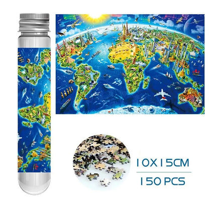 MaxRenard Puzzle Mini Teile 150 Stück Reagenzglas Lernspielzeug Familienspiel Tragbares Freizeitspielzeug