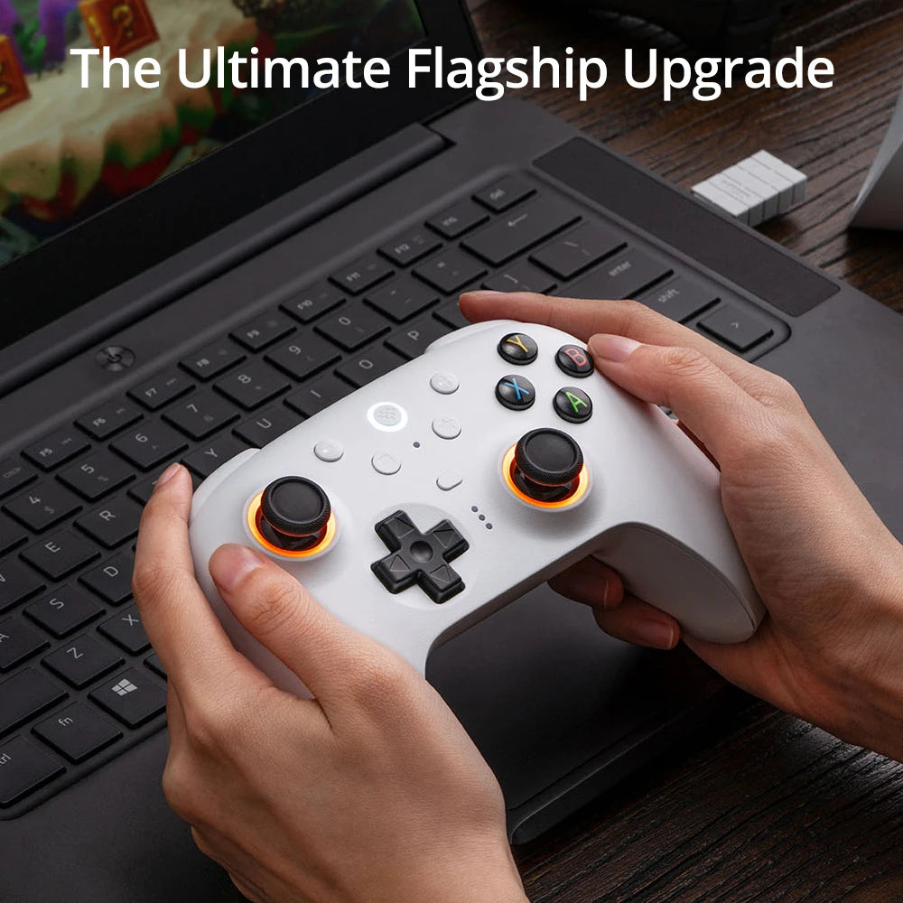 8BitDo Ultimate 2 Wireless Gaming Controller für PC und Android mit TMR-Joysticks, umschaltbaren Auslöser, Bewegungssteuerung, 8 Geschwindigkeiten