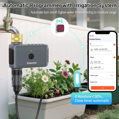 Tuya Zigbee Bodensensor Feuchtigkeit Temperatur Feuchtigkeitsdetektor Smart Life Home Assistant Echtzeitmonitor für Pflanzengarten - NVTS Solutions