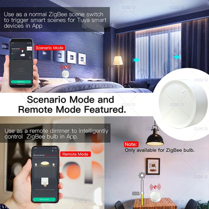 Neue Tuya ZigBee Smart Knob Schalter DIY Drahtlose Szene Taste Drehbare Dimmer Schalter Haushaltsgeräte Automatisierung Verknüpfung Remoter - NVTS Solutions