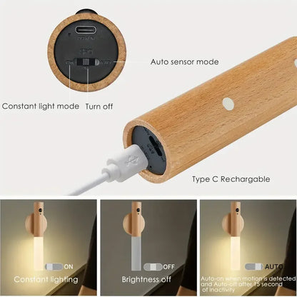 Smart Motion Sensor Nachtlicht LED wiederaufladbare magnetische Wandleuchte tragbar für Flur Schlafzimmer Treppen Badezimmer Schränke Dekor