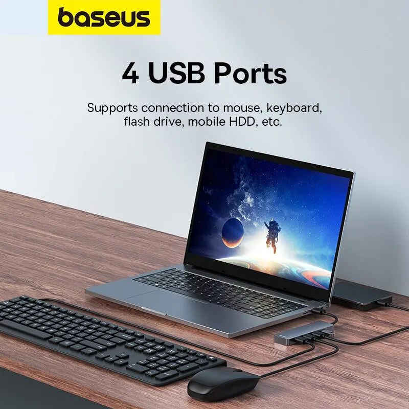 Baseus usb hub 4 port abs hub usb 3 0 für laptop multi splitter adapter für xiaomi lenovo macbook pc computer zubehör