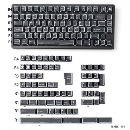 Comic Mixed Lights Dye Sublimation PBT Tastenkappe Russisch/Koreanisch/Deutsch/Englisch Tastenkappen Kirschprofil für MX Switch Gaming Keybaord