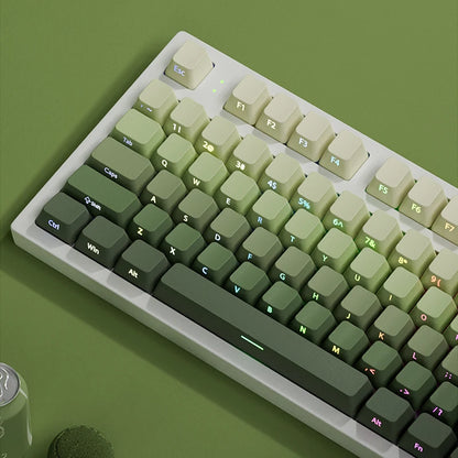 135-Tasten-Tastenkappen mit Kirschprofil, grüne Traube, seitlicher Druck, durchscheinende Tastenkappen, Double Shot PBT-Tastenkappe für MX Switch Gaming-Tastatur