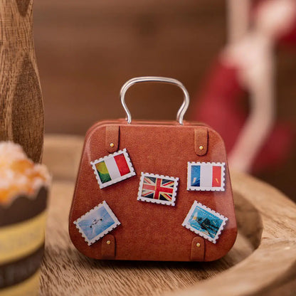 Weihnachts dekoration Metall box Handtasche Form Zinn Glas Schmuck Aufbewahrung koffer Kinder Geschenk kann Aufbewahrung boxen xms Party Dekore