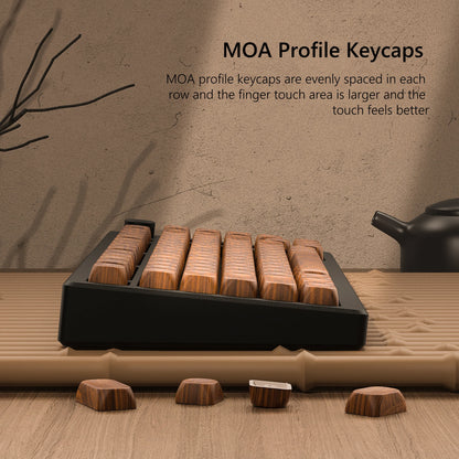 134-Tasten-Thema aus Walnussholz, MOA-Profil, PBT-Tastenkappen, individuelle Dye-Sub-Tastenkappen für mechanische Gaming-Tastatur 61/87/104 Cherry MX