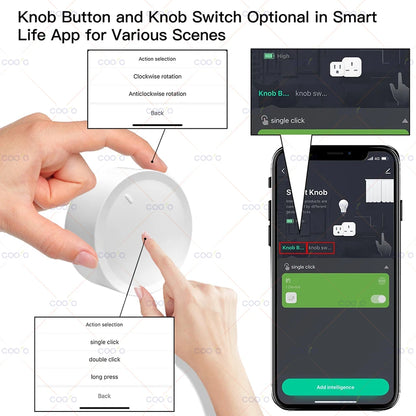 Neue Tuya ZigBee Smart Knob Schalter DIY Drahtlose Szene Taste Drehbare Dimmer Schalter Haushaltsgeräte Automatisierung Verknüpfung Remoter - NVTS Solutions