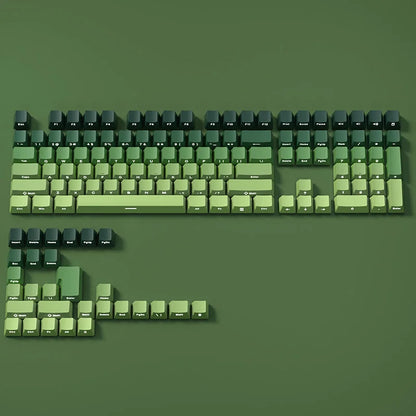 Farbverlaufs-Tastenkappen, seitlich bedruckt, glänzend durch PBT Double Shot, OEM-Profil für MX-Switches, Gaming-Tastatur, 130 + Tastenkappen