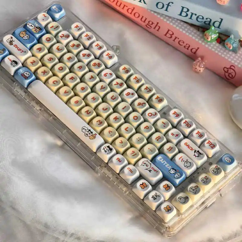 144 Tasten/Set Kohachi Tastenkappen MOA-Profil GMK PBT Niedliche Anime-Tastenkappen für mechanische Tastatur, Farbsublimation, Gaming-Tastenkappe