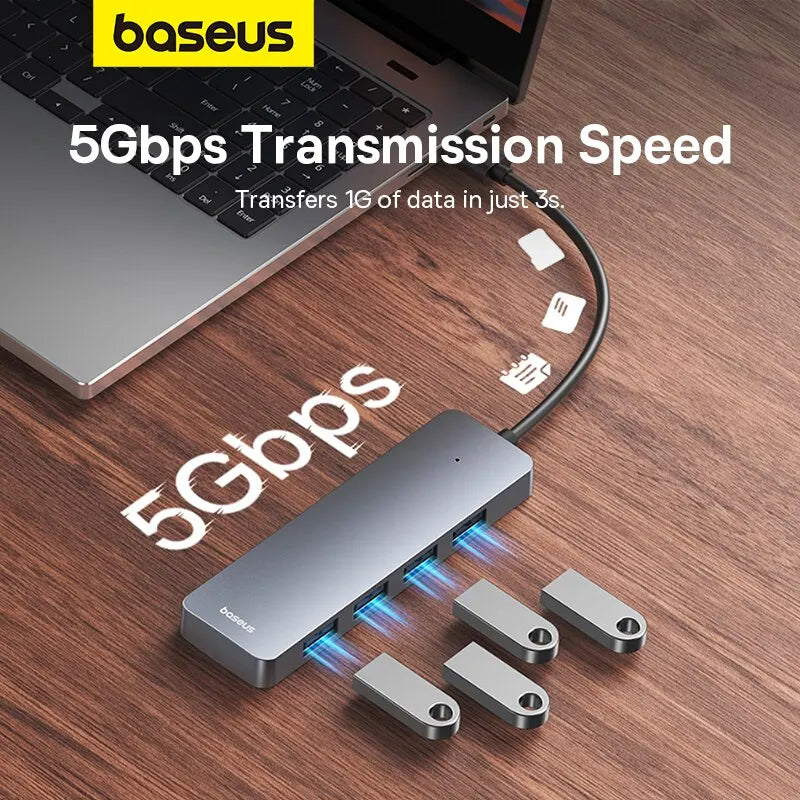 Baseus usb hub 4 port abs hub usb 3 0 für laptop multi splitter adapter für xiaomi lenovo macbook pc computer zubehör